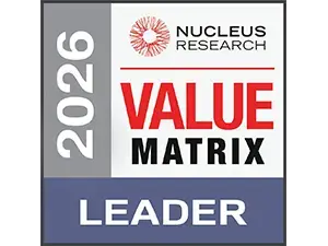Logotipo da Nucleus Research, Líder da Matriz de Valor 2025.