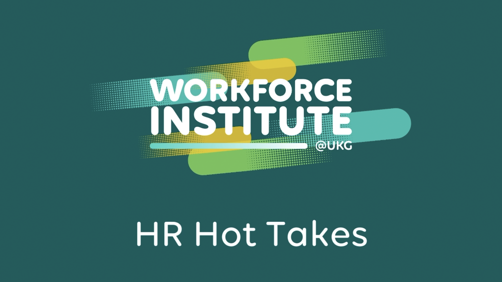 Logotipo do Workforce Institute com o texto HR Hot Takes.
